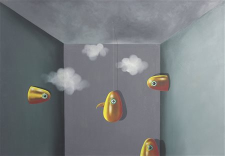 Margonari Renzo Susanna, 1973 acrilico su tela, cm. 70x100 firmato e datato...