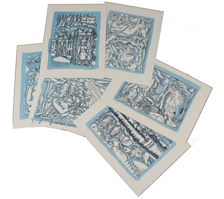 Zancanaro Tono Gli sguardi i fatti e Senhal, 1969 cartella di 9 litografie a...