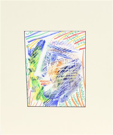 Schweizer Riccardo Profilo pastelli su cartoncino, cm. 29x21,5 senza cornice