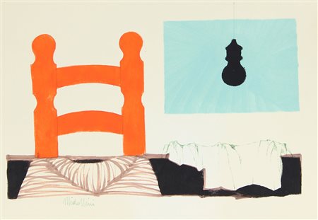 Midollini Sirio La Sedia, 1969 tempera su carta, cm. 25x35 firmata in basso a...