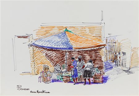 Vagarini Cesare Massa Marittima, 1968 pennarelli su cartoncino, cm. 35x50...