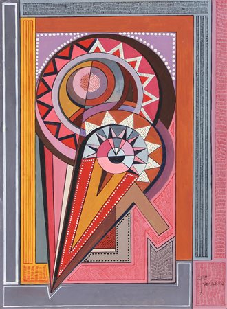 Vagarini Cesare Senza titolo, 1977 tempera e china su cartoncino, cm. 50x35...