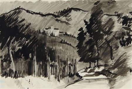 Vagarini Cesare Piano di Mommio china e inchiostro acquerellato su...