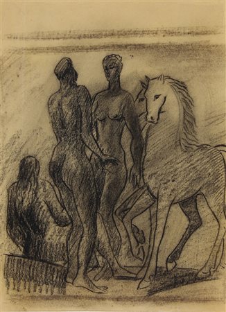 Vagarini Cesare Senza titolo carboncino su carta, cm. 37x28 opera non firmata...