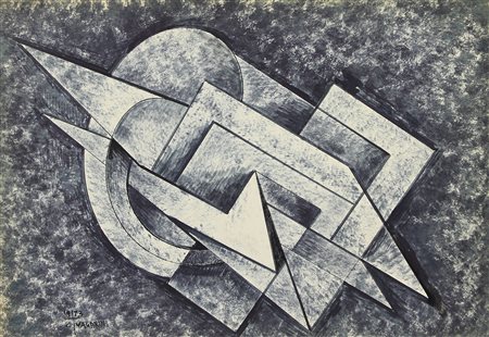 Vagarini Cesare Senza titolo, 1973 tecnica mista su cartoncino, cm. 35x50...