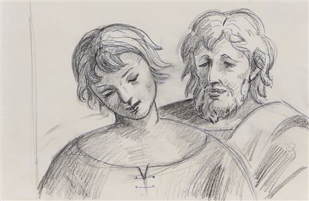 Vagarini Cesare Senza titolo matita e biro su carta, cm. 25x38 opera non...