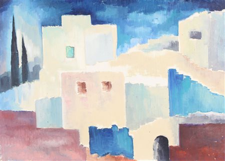 Vagarini Cesare Senza titolo, 1961 olio su tela, cm. 50x70 siglato e datato...