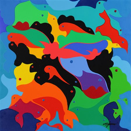 Zerbini Massimo Verso l'Infinito, 2009 acrilico su tela, cm. 60x60 firmato in...