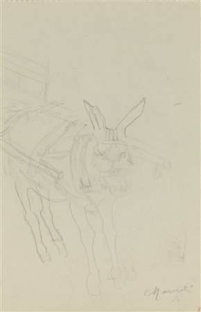 Maserati Mario Mulo disegno su carta, cm. 26x17 firmato in basso a destra, al...