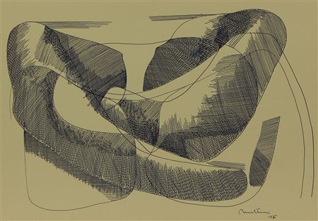 Molteni Gianni Senza titolo, 1976 china su carta, cm. 34,5x49 firmata e...