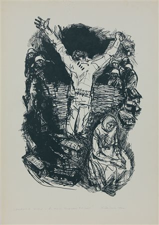 Neicov Xristo Ai poeti bulgari fucilati, 1976 litografia su carta, cm. 70x50,...