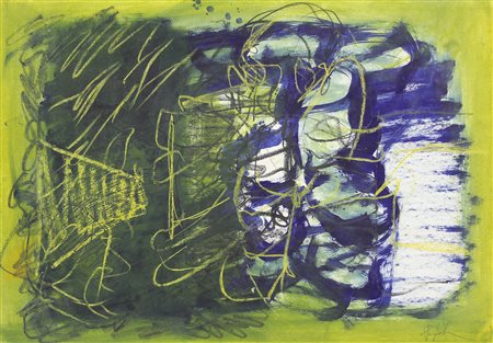 Papola Claudio Senza titolo tecnica mista su cartoncino, cm. 50x70 firmata in...