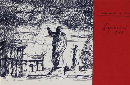 Regianini Luigi Improvviso a Roma, 1968 pennarello su cartoncino, cm. 19x20...