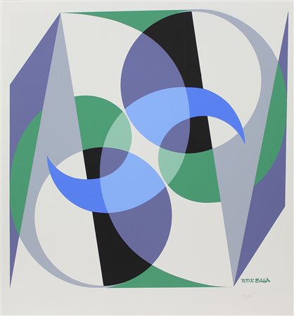 Balla Giacomo Equilibrio spaziale serigrafia su carta Fabriano, cm. 74x70,...