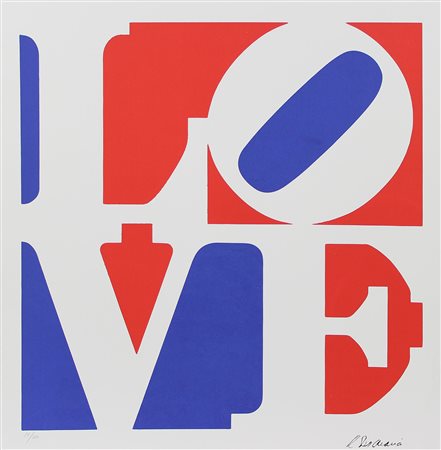 Indiana Robert LOVE litografia su carta Fabriano, cm. 68x68, es. 22/100...