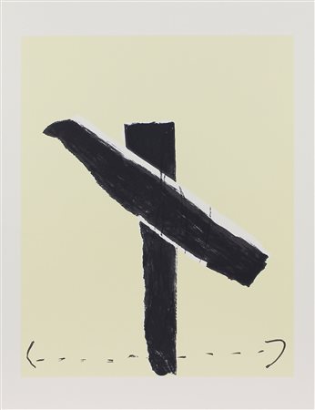Tapies Antoni Senza titolo litografia su carta, cm. 79,5x59 opera non firmata...