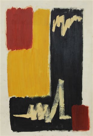 Cuoco G. Corpi in trasmissione, 1962 olio su carta, cm. 70x50 firmata, datata...