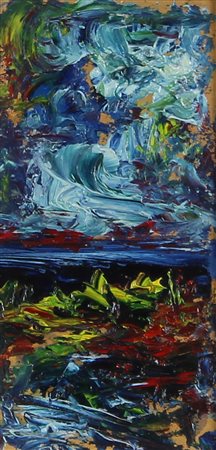 De Santis Antonio Marina, 1977 olio su cartone, cm. 13x7 firmato al retro,...