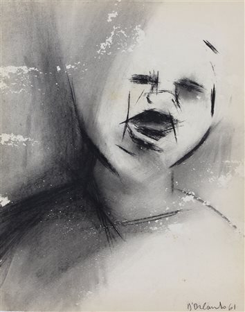 D'Orlando Pasquale Senza titolo, 1961 tecnica mista su carta, cm. 61x49...