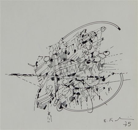 Franceschini Edoardo Senza titolo, 1975 pennarello su carta, cm. 27x28...