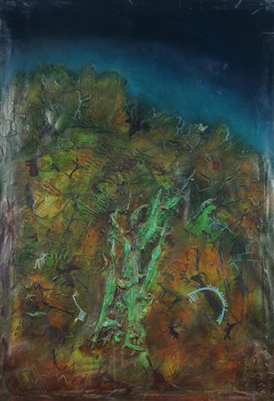 Griffo Tito Luca Senza titolo, 1972 tecnica mista su tela, cm. 99x69 firmata...