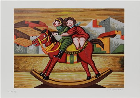 Lombardo Salvo Dondolo serigrafia su carta, cm. 50,5x72, es. 118/125 firmata...