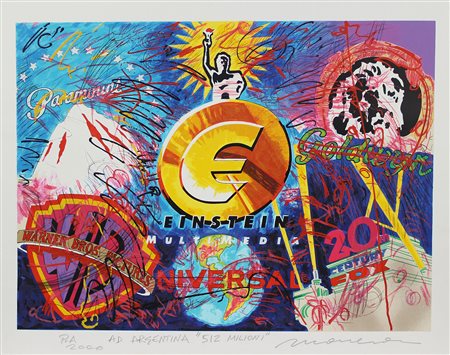 Manera Enrico 512 Milioni, 2000 serigrafia materica su carta, cm. 70x90, es....