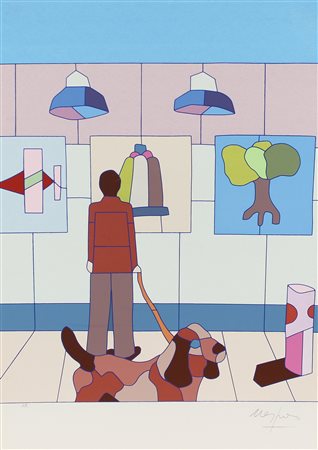 Nespolo Ugo Alla mostra litografia su carta, cm. 69x49, es. A.P. firmata in...