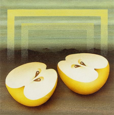 Viviani Vanni Duetto, Studio, 1986 acrilico su tela, cm. 30x30 firmato,...