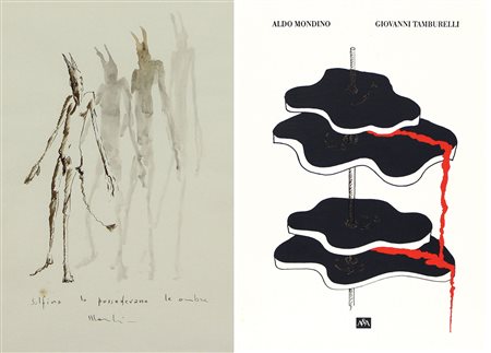 Mondino Aldo Solfino lo possedevano le ombre china su carta, cm. 33x23...