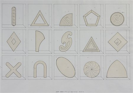 Del Pezzo Lucio Progetto per Serigrafie tecnica mista e collage su carta, cm....