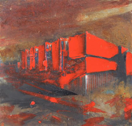 Busci Alessandro VG 32 smalto su ferro, cm. 40x40 siglato in basso a...