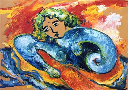 Germanà Mimmo Senza titolo, 1990 olio su tela, cm. 71x100 firmato e datato al...