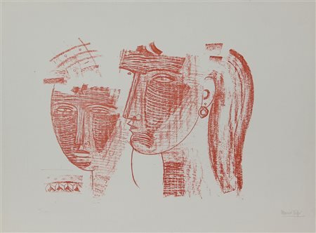 Tozzi Mario Figure poetiche litografia su carta, cm. 48x63, es. 61/99 firmata...