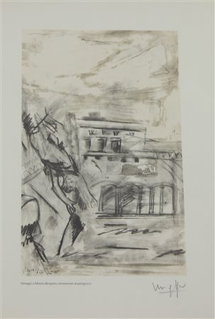 Maggioni Piero Omaggio a Manzù (Bergamo, monumento al partigiano)...