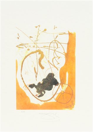 Dalì Salvador Senza titolo litografia su carta, cm. 45x32, es. E.A. firmata...