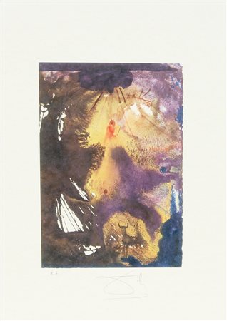 Dalì Salvador Senza titolo litografia su carta, cm. 45x32, es. E.A. firmata...