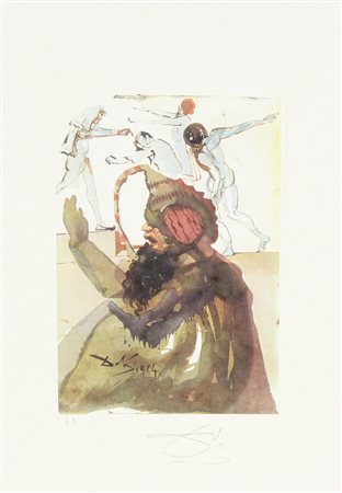 Dalì Salvador Senza titolo litografia su carta, cm. 45x32, es. E.A. firmata...