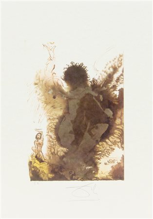 Dalì Salvador Senza titolo litografia su carta, cm. 45x32, es. E.A. firmata...