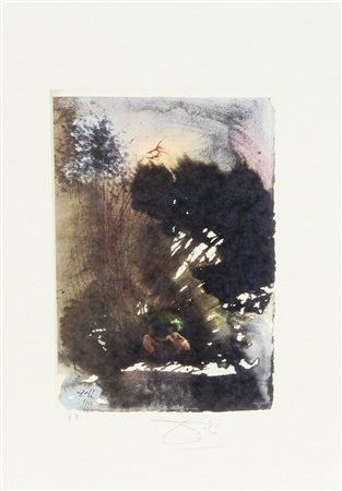 Dalì Salvador Senza titolo litografia su carta, cm. 45x32, es. E.A. firmata...