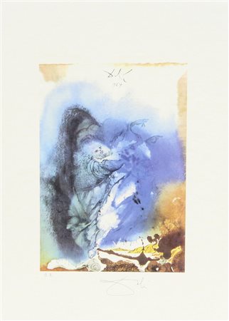Dalì Salvador Senza titolo litografia su carta, cm. 45x32, es. E.A. firmata...