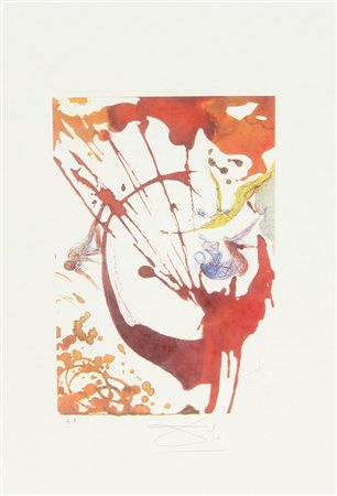Dalì Salvador Senza titolo litografia su carta, cm. 45x32, es. E.A. firmata...