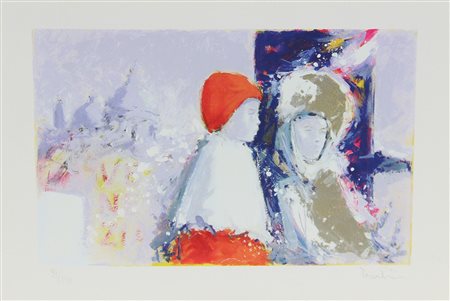 Trombini Giuliano Carnevale di Venezia litografia su carta, cm. 25x36, es....