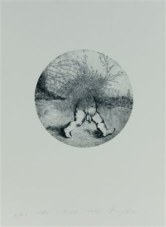 Benuzzi Bruno Oblò di Booch, 1976 acquaforte su carta, cm. 54x40, diam. cm....