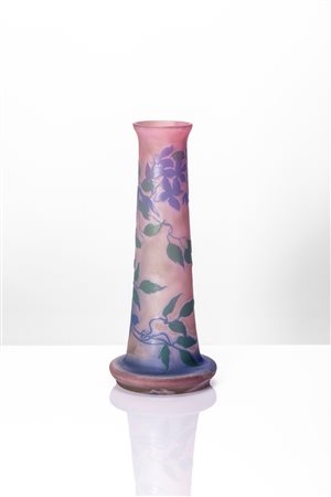 Émile Gallé (Nancy 1846 - Nancy 1904)  - Vaso a tromba, 1910 circa