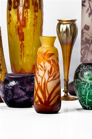 Émile Gallé (Nancy 1846 - Nancy 1904)  - Vaso cilindrico, 1904 - 1906