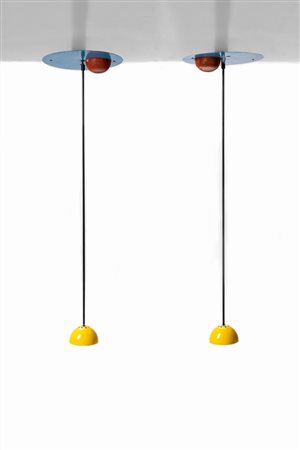 Carlo Forcolini ( )  - Coppia di lampade a sospensione modello Alesia, 1981