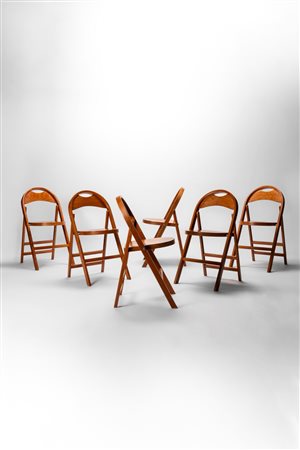 Achille e Pier Giacomo  Castiglioni ( )  - Set di sei sedie pieghevoli modello Tric, 1965