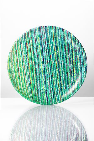 Piero Dorazio (Roma 1927 - Perugia 2005)  - Piatto decorativo, 1990