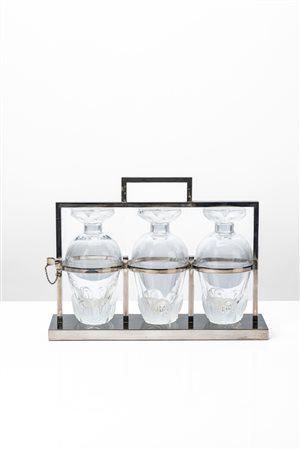 Marie-Claude  Lalique ( )  - Set di tre decanter modello Tantalus, 1990 circa